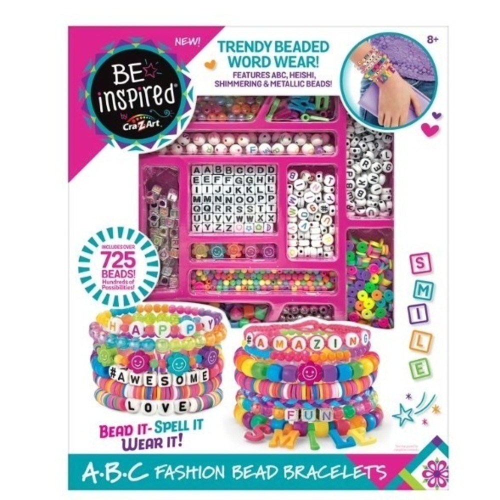 Cra-Z-Art A.B.C Fashion Bead Bracelets Kit, 725 Beads, Bracelet Craft Set